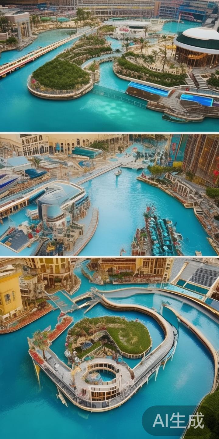 澳门威尼斯人的河道分布主要呈沿线展开，从主要出入口